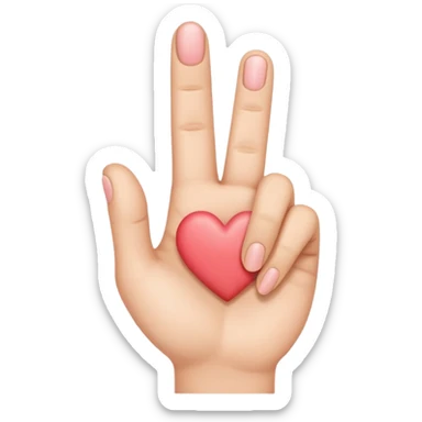hand korean finger heart emoji sticker