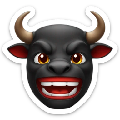 The black and red Minotaur smile  sticker