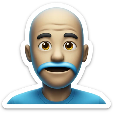 an emoji face holding it's breath and turning blue sticker