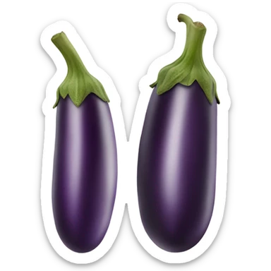 Two eggplants laying tip to tip sticker