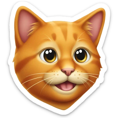A sly, playful face with a hint of confidence and mischief, perfect for adding humor or irony to a conversation. orange cat sticker