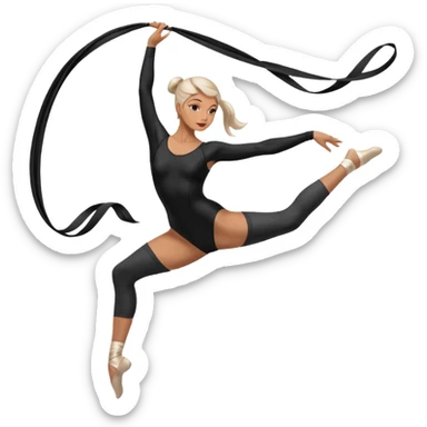 Acrobacias aéreas en tela mujer blanca con negro  sticker