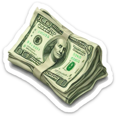 crumpled dollars sticker