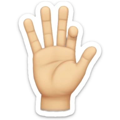 hand with four fingers clenched around the thumb sticker