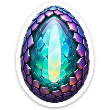 Elemental magical glowing iridescent dark evil shiny dragon egg sticker