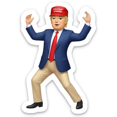 Donald Trump MAGA hat crazy dance sticker