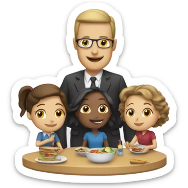 three teachers having lunch! sticker