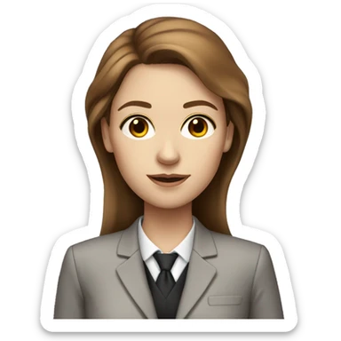 white skinned woman with brown hair in suit sticker