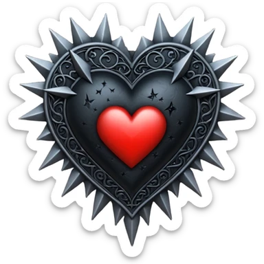 goth heart with a gothic heart star sticker