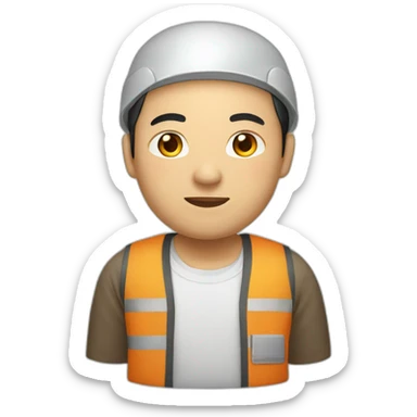 chinese man working sticker