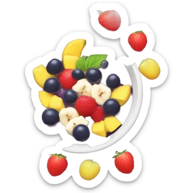 Acai bowl with different fruits sticker