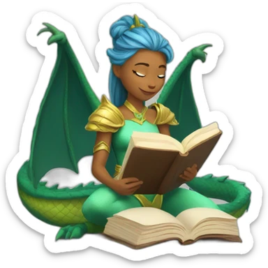 Dragonprincess reading book sticker