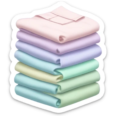 Pile of folded pastel clothes sticker