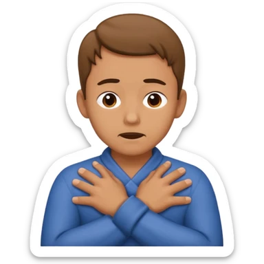 Man with hands gripped around neck crossed like he is choking sticker