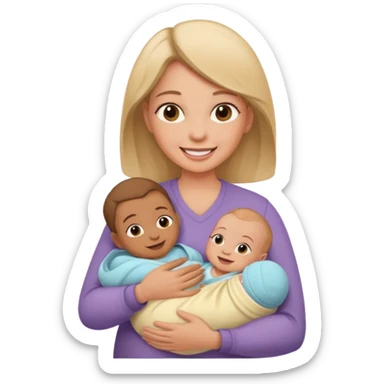 mother with one newborn baby sticker