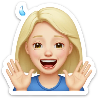 laughing crying while throwing up sticker