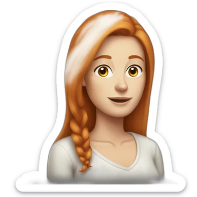 Older Redhead with freckles and straight long  hair sticker