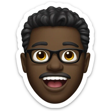 Guy wearing all black designer gucci mouth open sticker