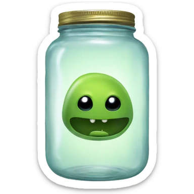 alien head in a pickle jar sticker