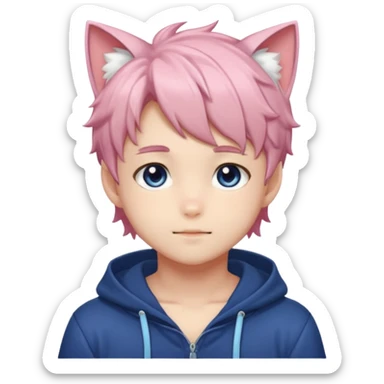 Shiny Blushing Cute Kawaii Handsome Shoujo Anime Catboy Trending Style Cottagecore  sticker