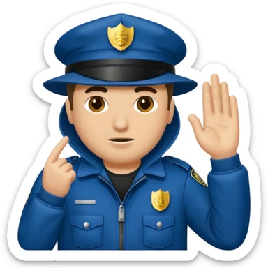 Peux tu me faire un policier gangster avec une cagoule qui fait des doigts d’honneur  sticker