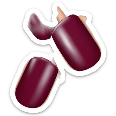 realistic hand paints nails in burgundy varnish sticker