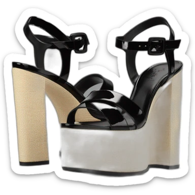Ysl heel sandal TRIBUTE PLATFORM SANDAL black PATENT LEATHER sticker