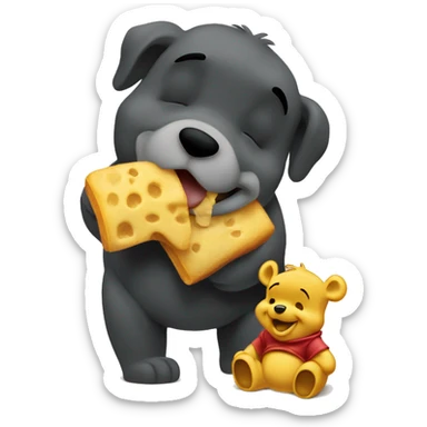 winnie the pooh eating  sticker