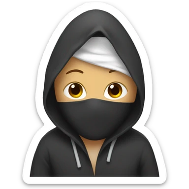 hooded person with bandages sticker