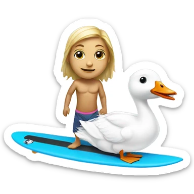 white geese on a  surfer board sticker