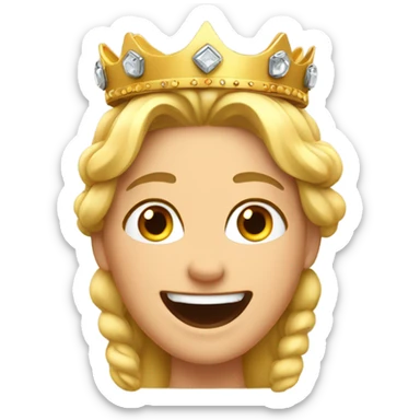 Heidi with crown laughing  sticker