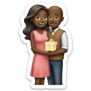 A boy proposing to a girl  sticker