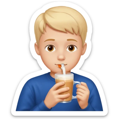 young boy drinking horlicks sticker
