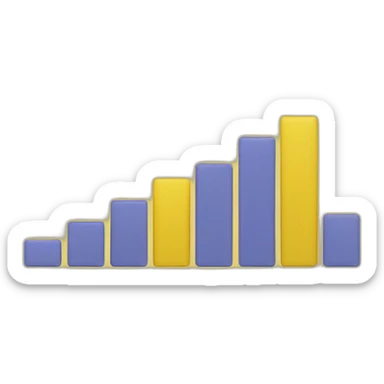 bar chart yellow increasing sticker