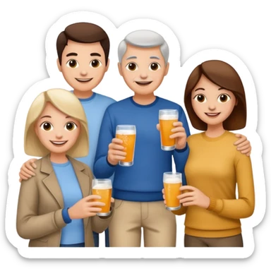 Millions of young people, adults and seniors in casual clothing at an afterwork meeting sticker