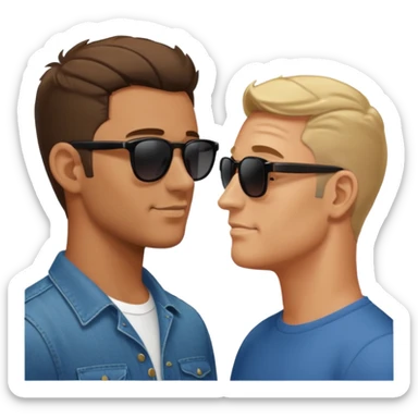 men in profile talking sticker