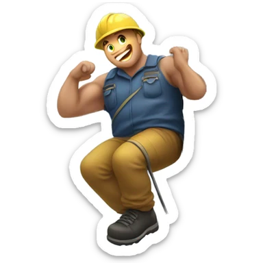 A lineman climbing a power pole sticker