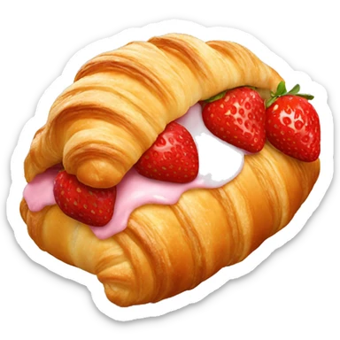 Strawberry croissant  sticker