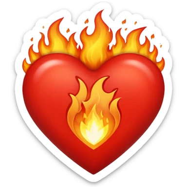 Coração em chamas sticker
