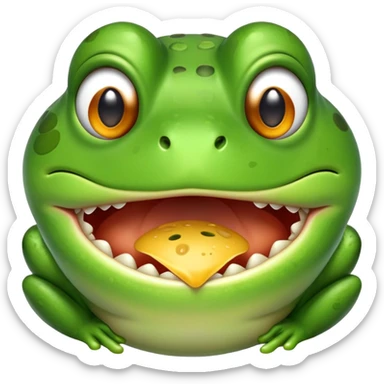 frog emoji getting eaten sticker