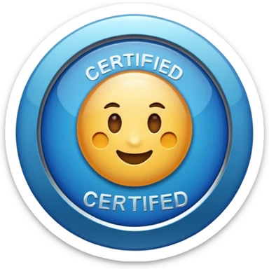 certified bagde blue  sticker