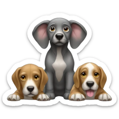 Chiens sur éléphants sticker