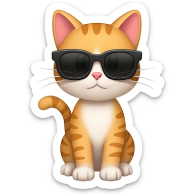 Cat wearing sunglasses sticker