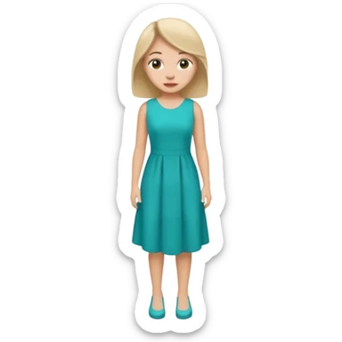 👗🧍‍♀️ merge this emojis the dress should be teal on a girl full sticker