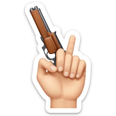 gun finger sticker