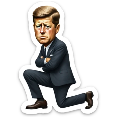 john f kennedy squating sticker