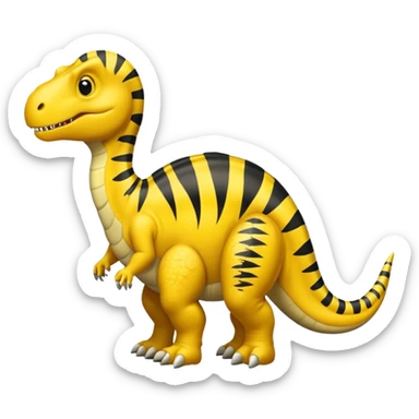 Dinosaurio amarillo con rayas negras sticker