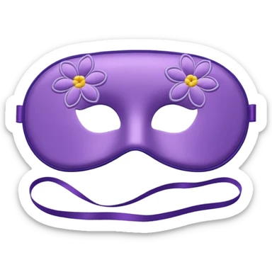 isolated silky sleep mask with a small embroidered flower sticker