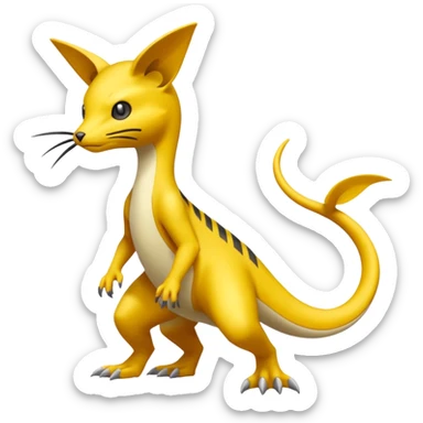  Slim Nimble Long-tailed Whip-fast Flexible Pokémon-Fakémon-Digimon-Creature, (full body) sticker