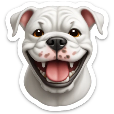 uga white bulldog emoji wearing red smiling sticker